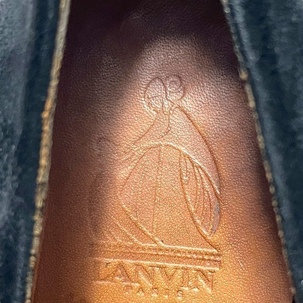 LANVIN Suede Patent Leather Platform Heel Pumps 37 - Picture 9 of 13